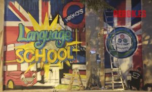 Pintura Mural Persiana Keiko Language School Ingles 300x100000